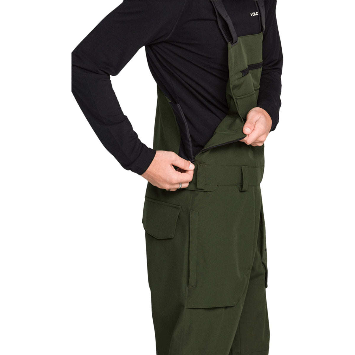 Volcom Roan Bib Overall Dark Green 2027 Mens Snowboard Pants