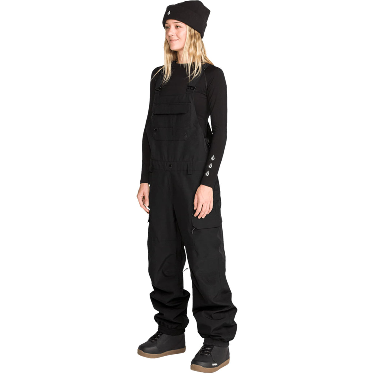 Volcom Women's Creston 3D Stretch Bib Black 2027 Womens Snowboard Pants