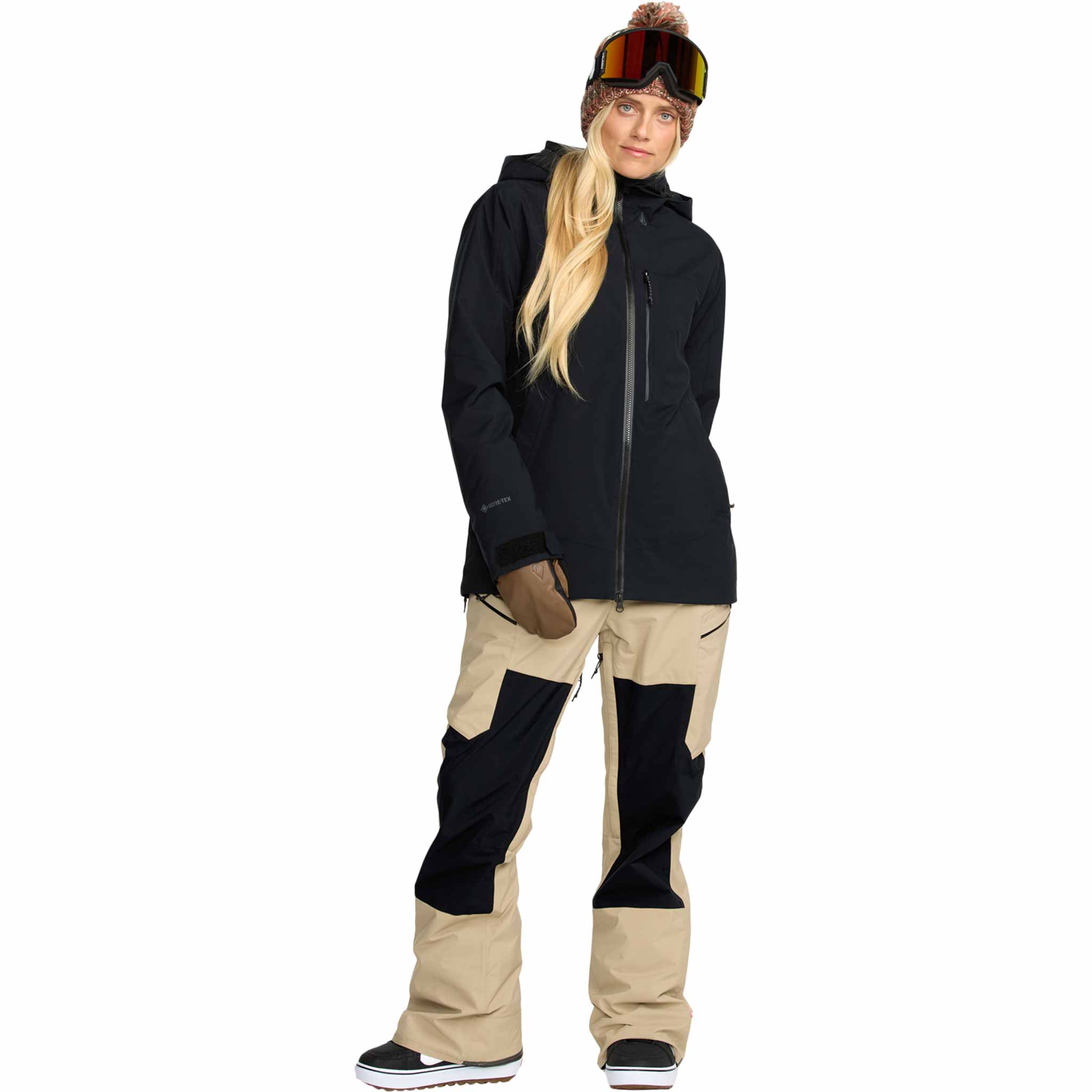 Volcom Womens Ash Stretch Gore Bib Overall Oatmeal 2026 Womens Snowboard Pants