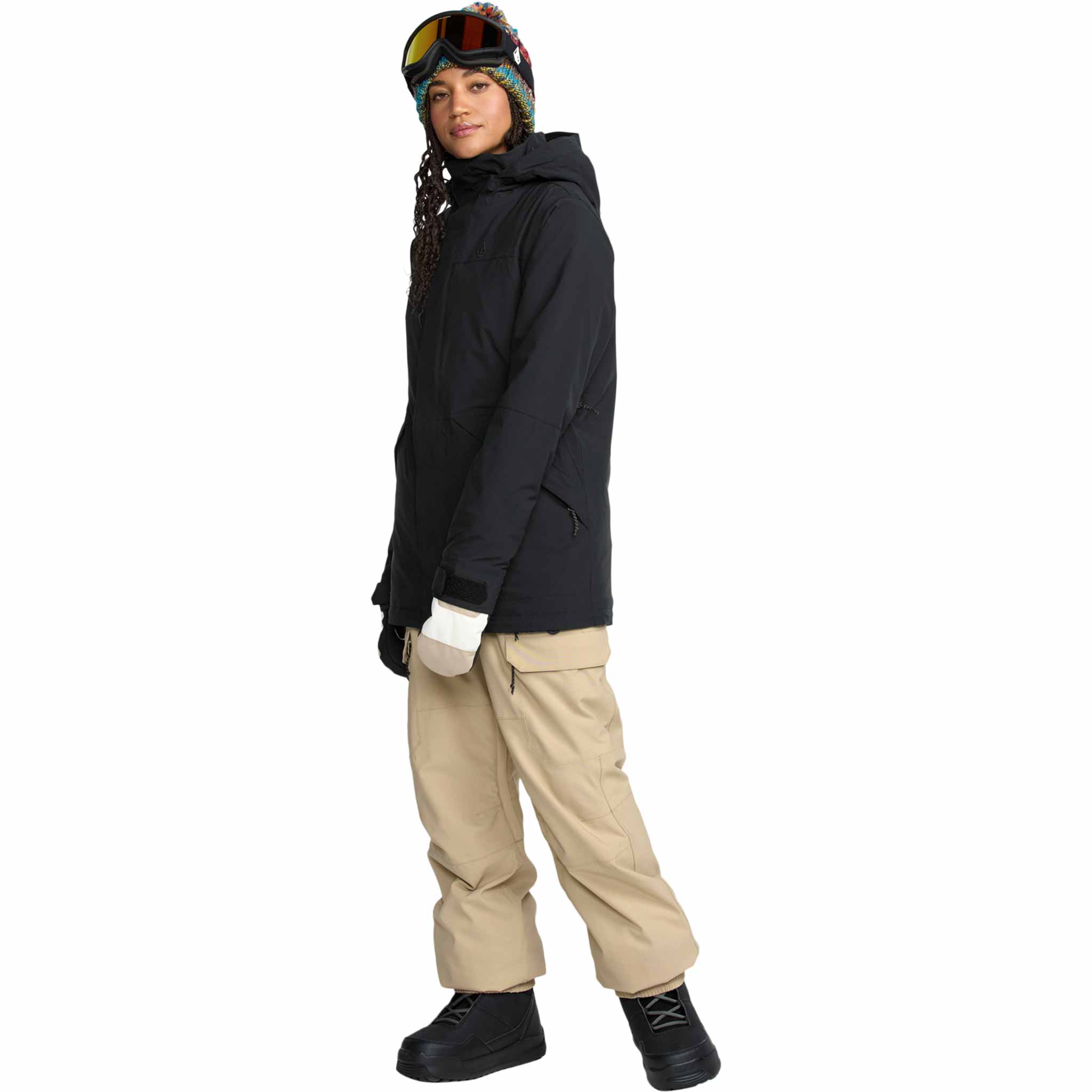 Volcom Womens Creston 3D Stretch Bib Overall Oatmeal 2026 Womens Snowboard Pants