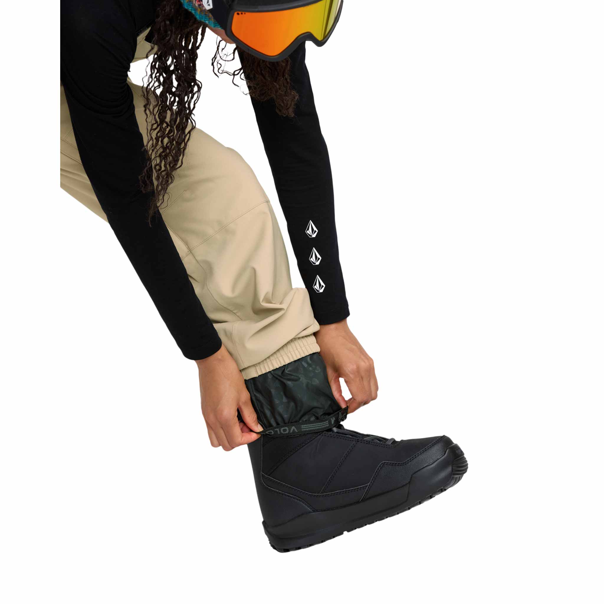 Volcom Womens Creston 3D Stretch Bib Overall Oatmeal 2026 Womens Snowboard Pants
