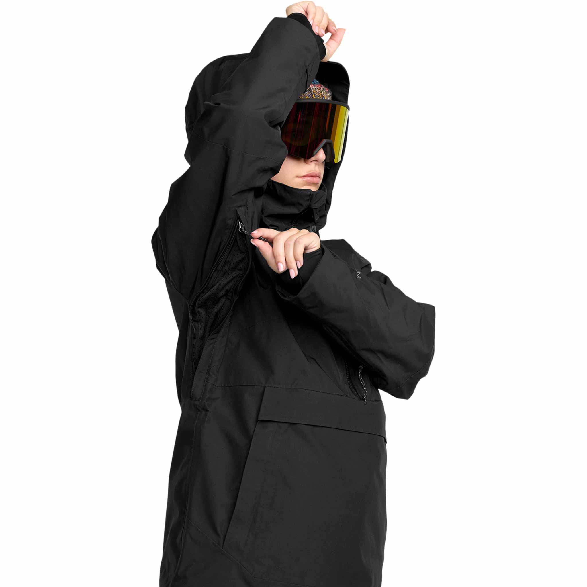 Volcom Womens Fern Insulated Gore Pullover Black 2026 Womens Snowboard Jacket