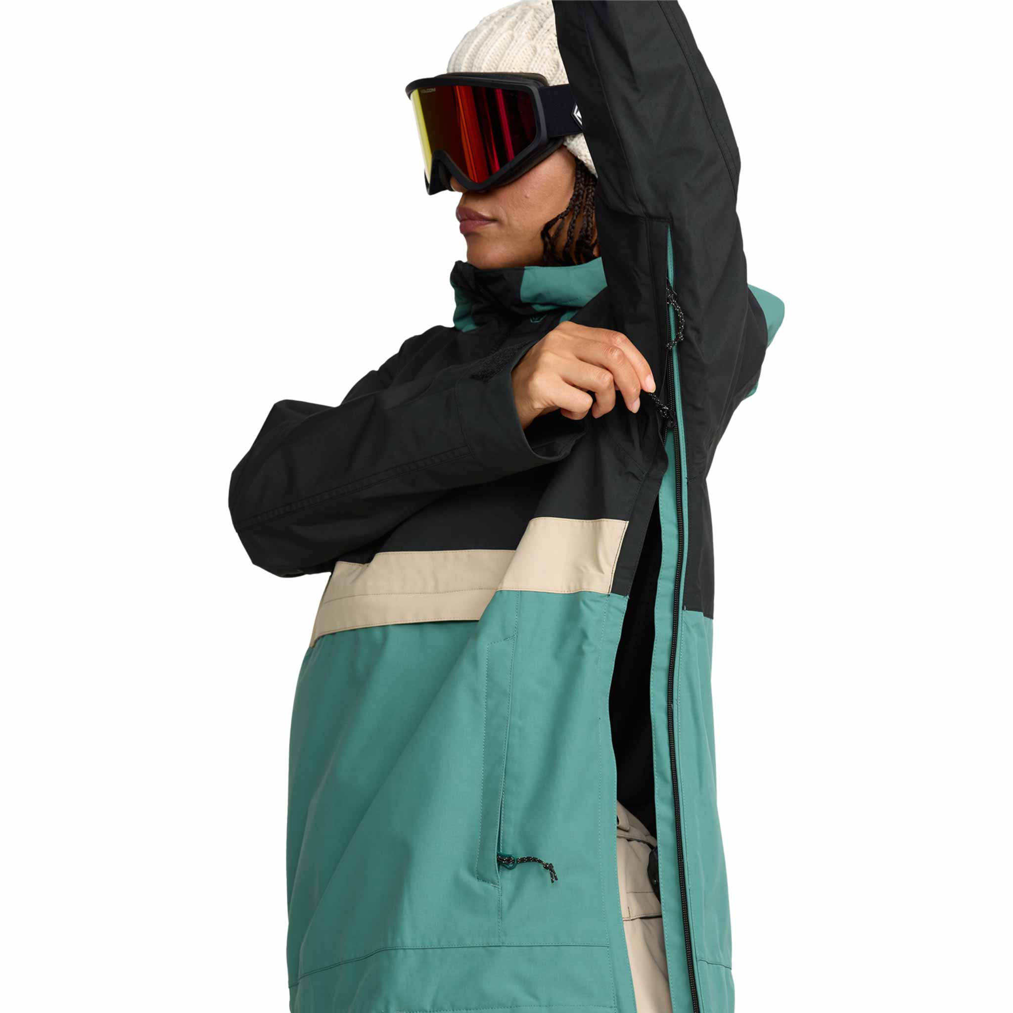 Volcom Womens Harlan Pullover Spruce Green 2026 Womens Snowboard Jacket