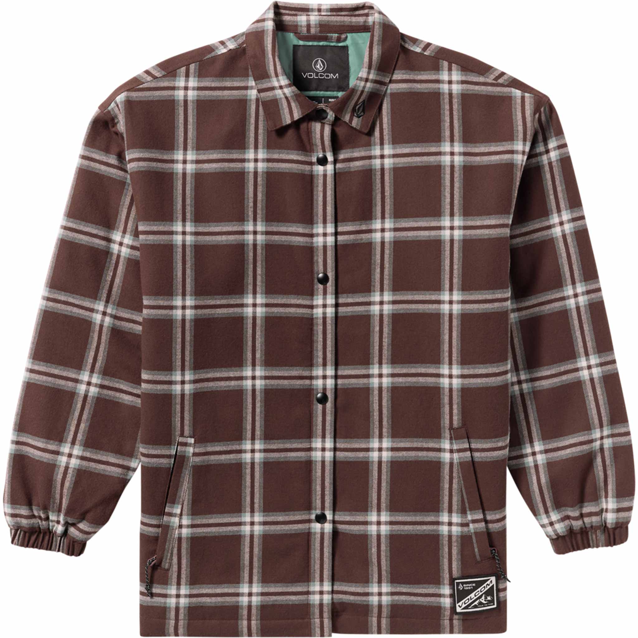 Volcom Womens Insulated Riding Flannel Jacket Oxblood 2026 Casual Jackets