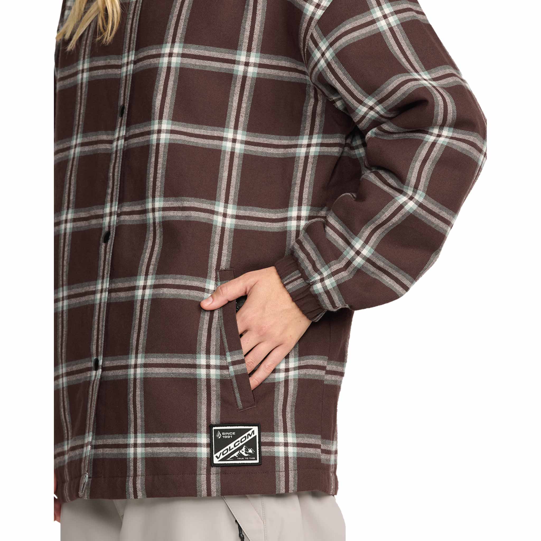 Volcom Womens Insulated Riding Flannel Jacket Oxblood 2026 Casual Jackets