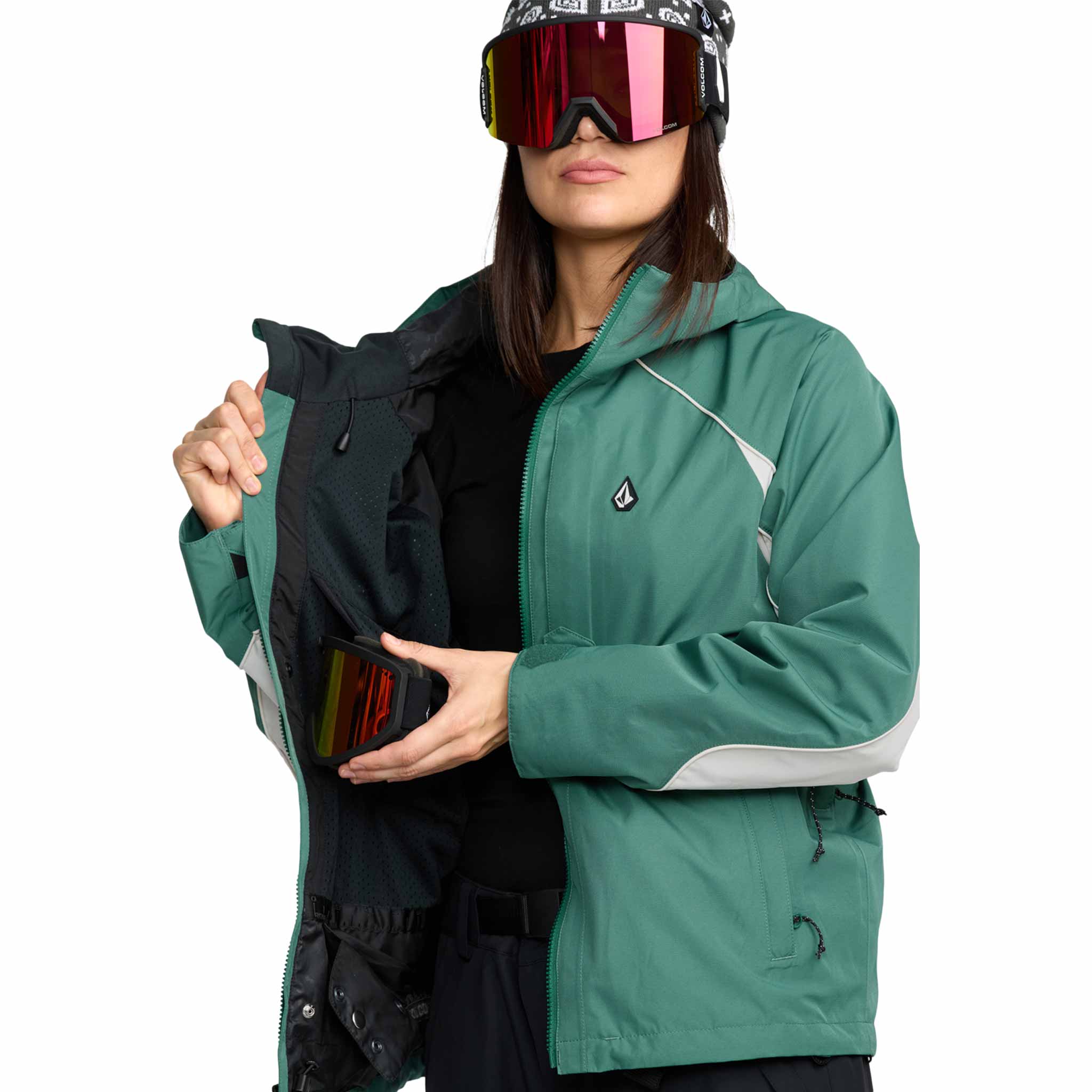 Volcom Womens Stone Smokeshow 20K Jacket Spruce Green 2026 Womens Snowboard Jacket