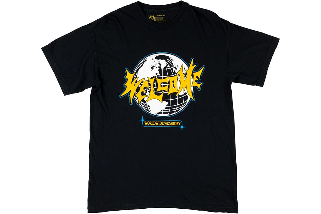 Welcome Mister Worldwide Garment Dyed Black Tee T Shirt