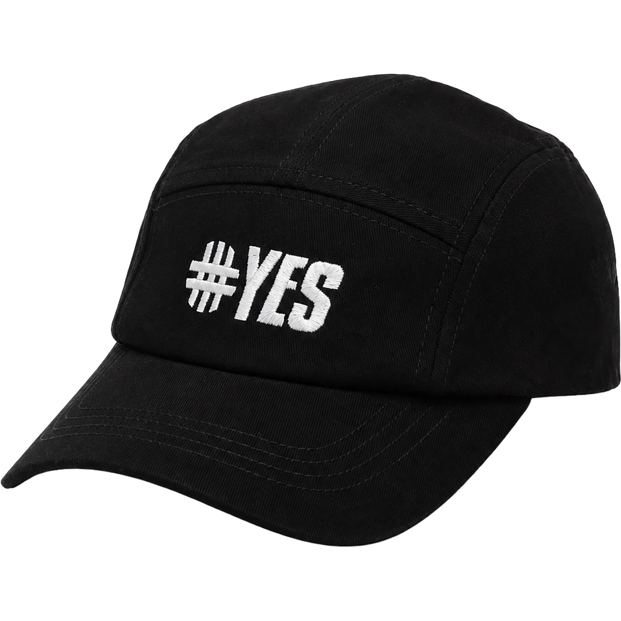 Yes 5 Panel Logo Cap Black Hats