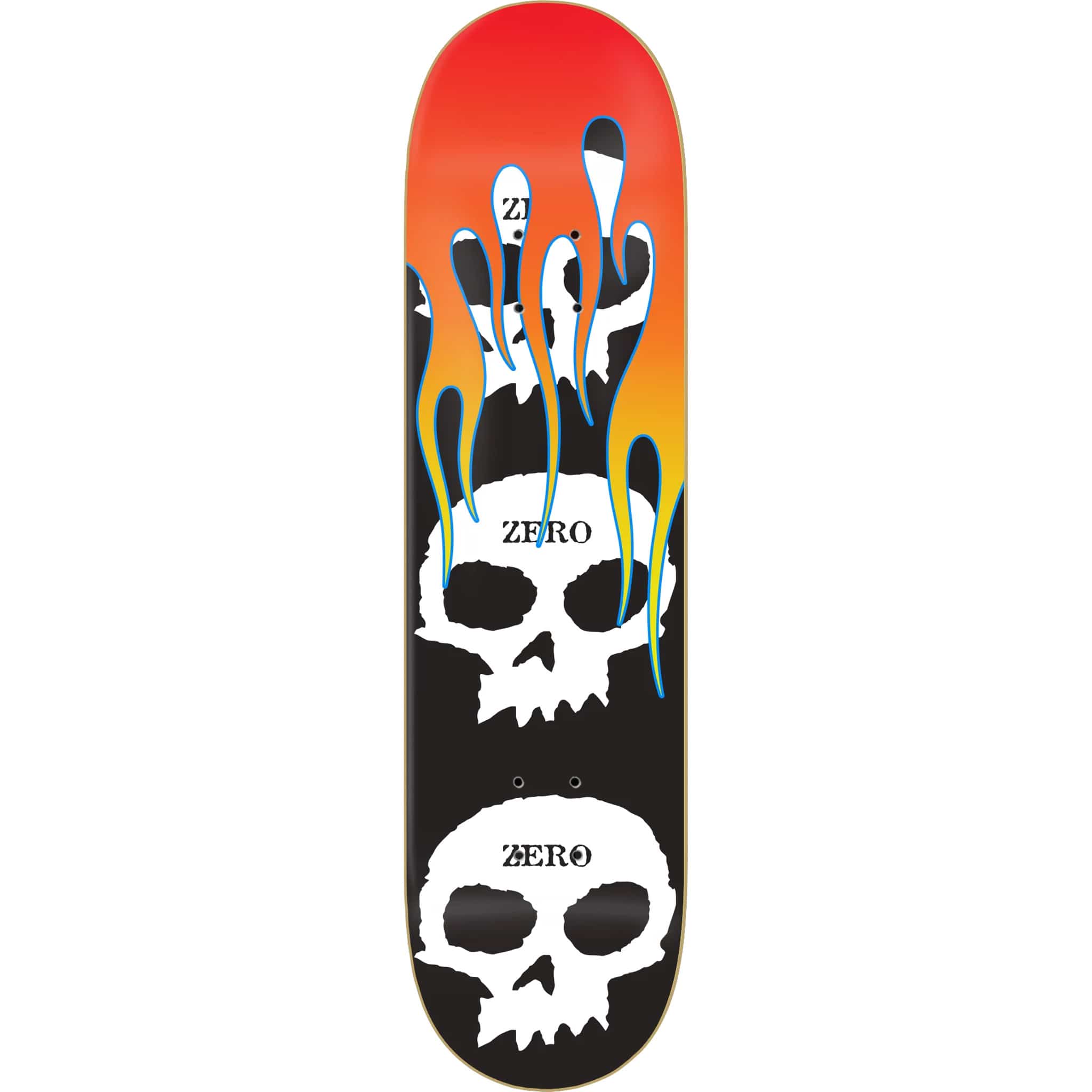 Zero 3 Skull With Flames Skateboard Deck 8.5" Skateboard