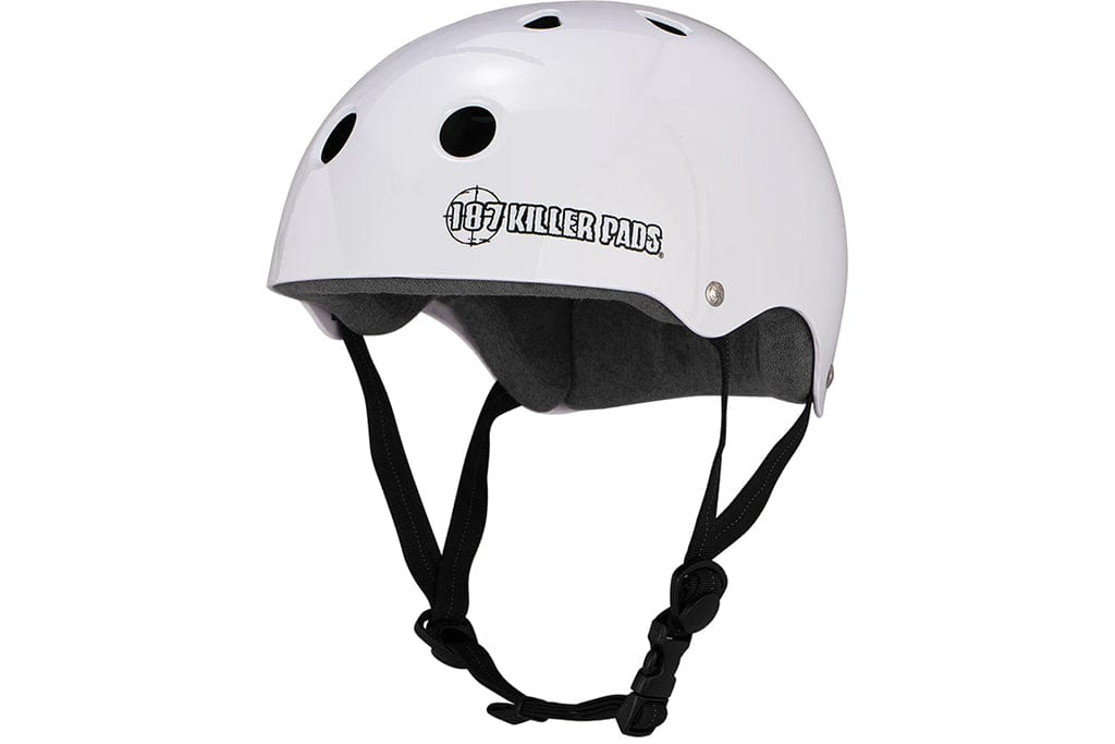 187 Pro Skate Helmet With Sweatsaver White Skateboard Helmet