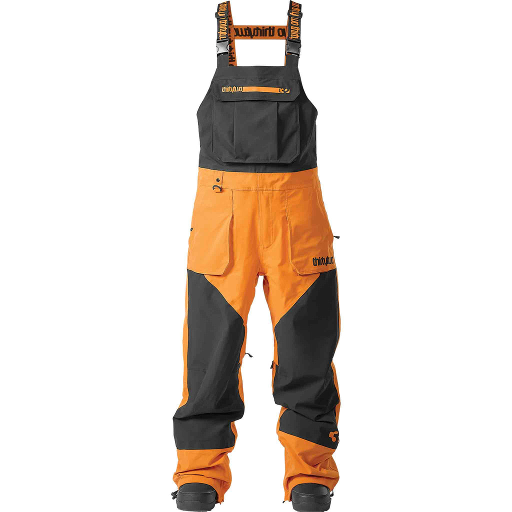 32 Basement Bib Black Orange 2024 Mens Snowboard Pants