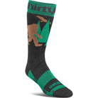 32 Double Sock Black Green Socks