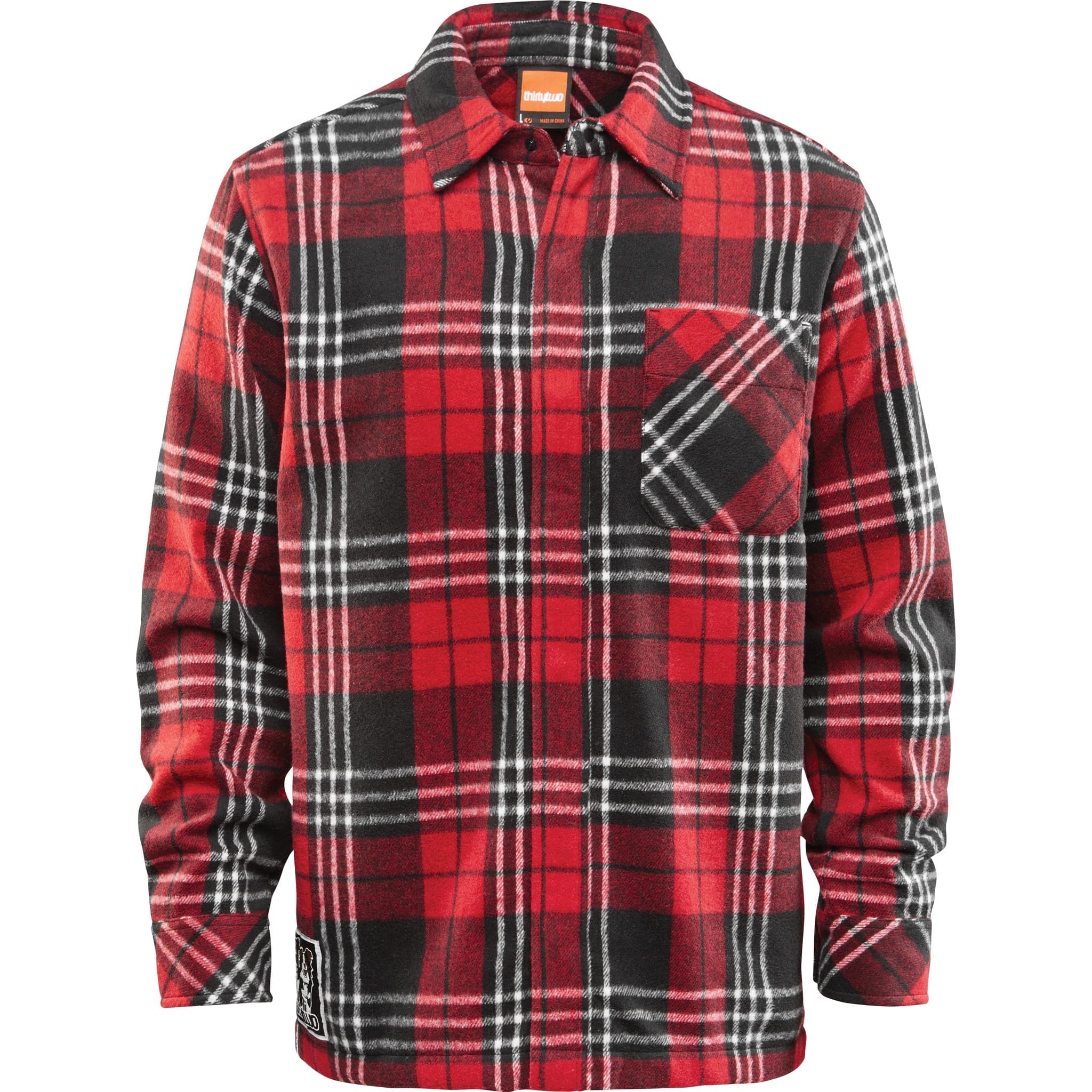 32 Flannel Shirt Black Red Button Up