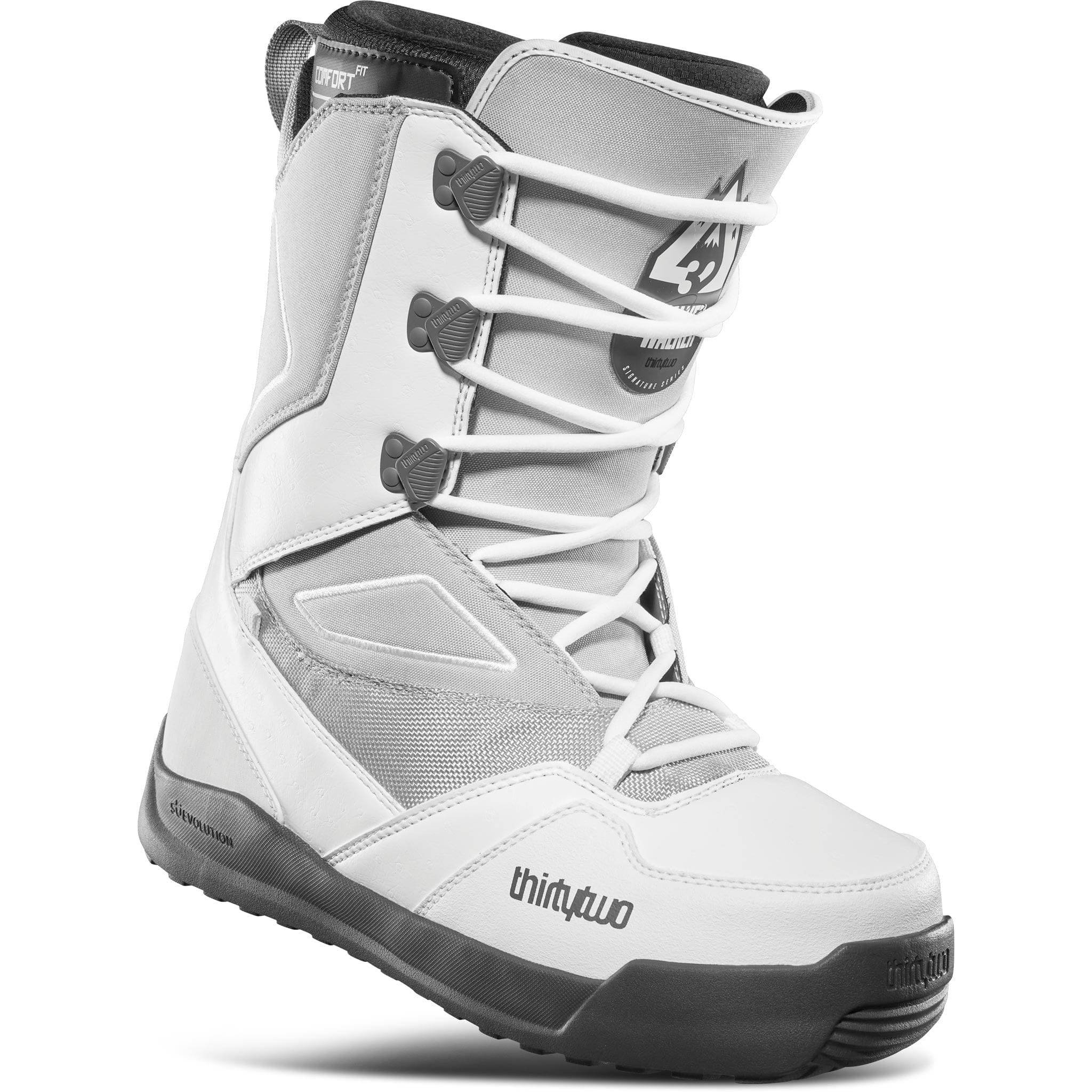 32 Light JP Snowboard Boots White Grey 2025 Mens Boots