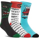 32 Santa Cruz Crew 3pk Snowboard Socks Assorted 2024 Snowboard Socks