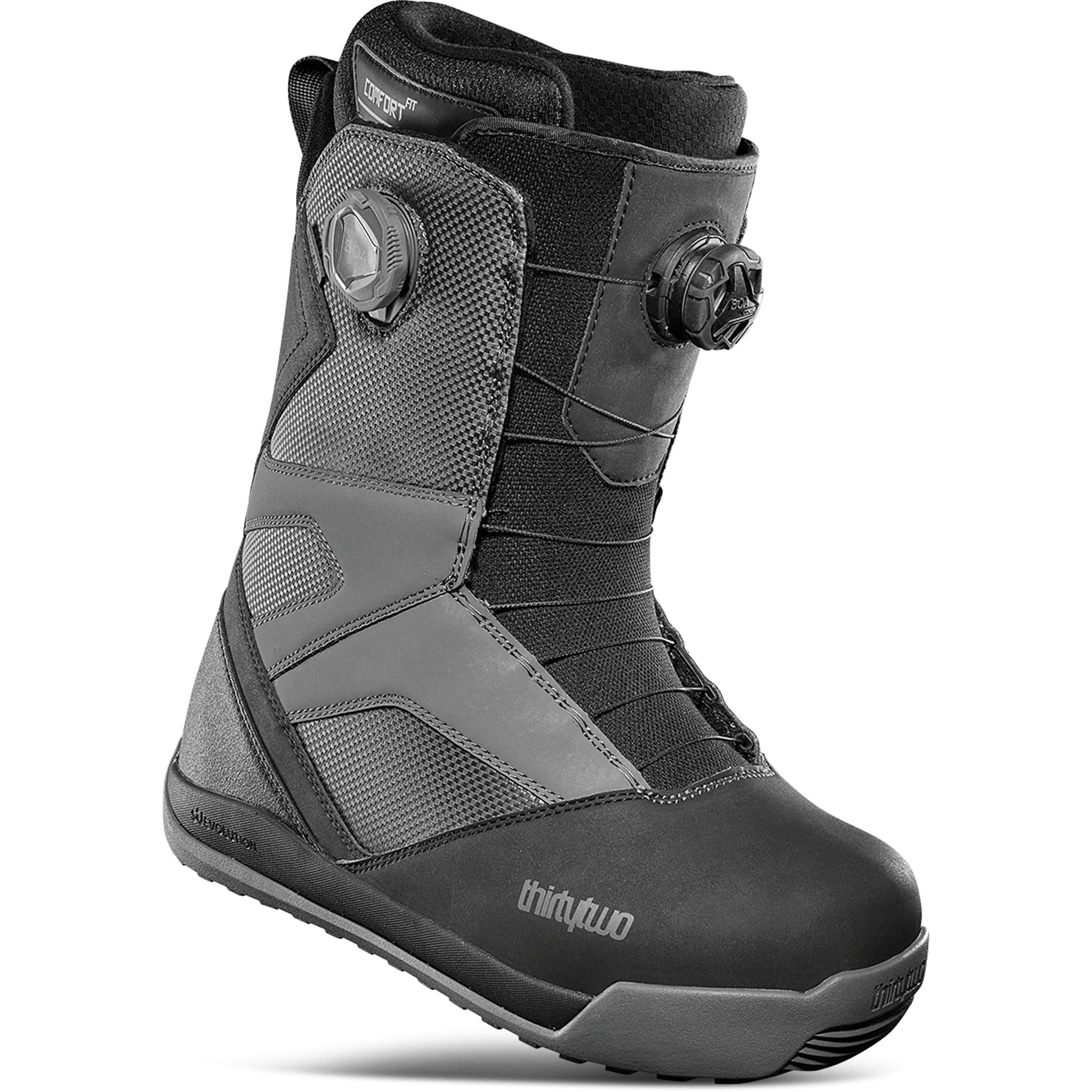 32 STW Double Boa Snowboard Boot Black Charcoal 2025 Mens Boots