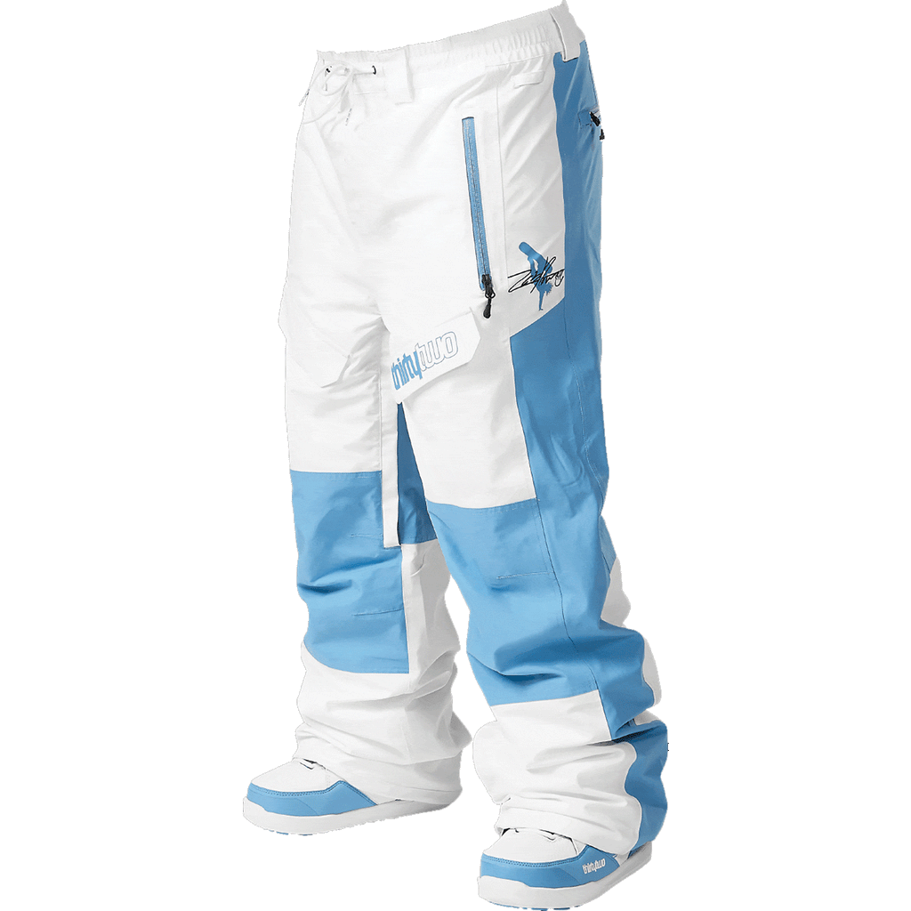 32 Sweeper XLT Pant White Blue 2024 Mens Snowboard Pants