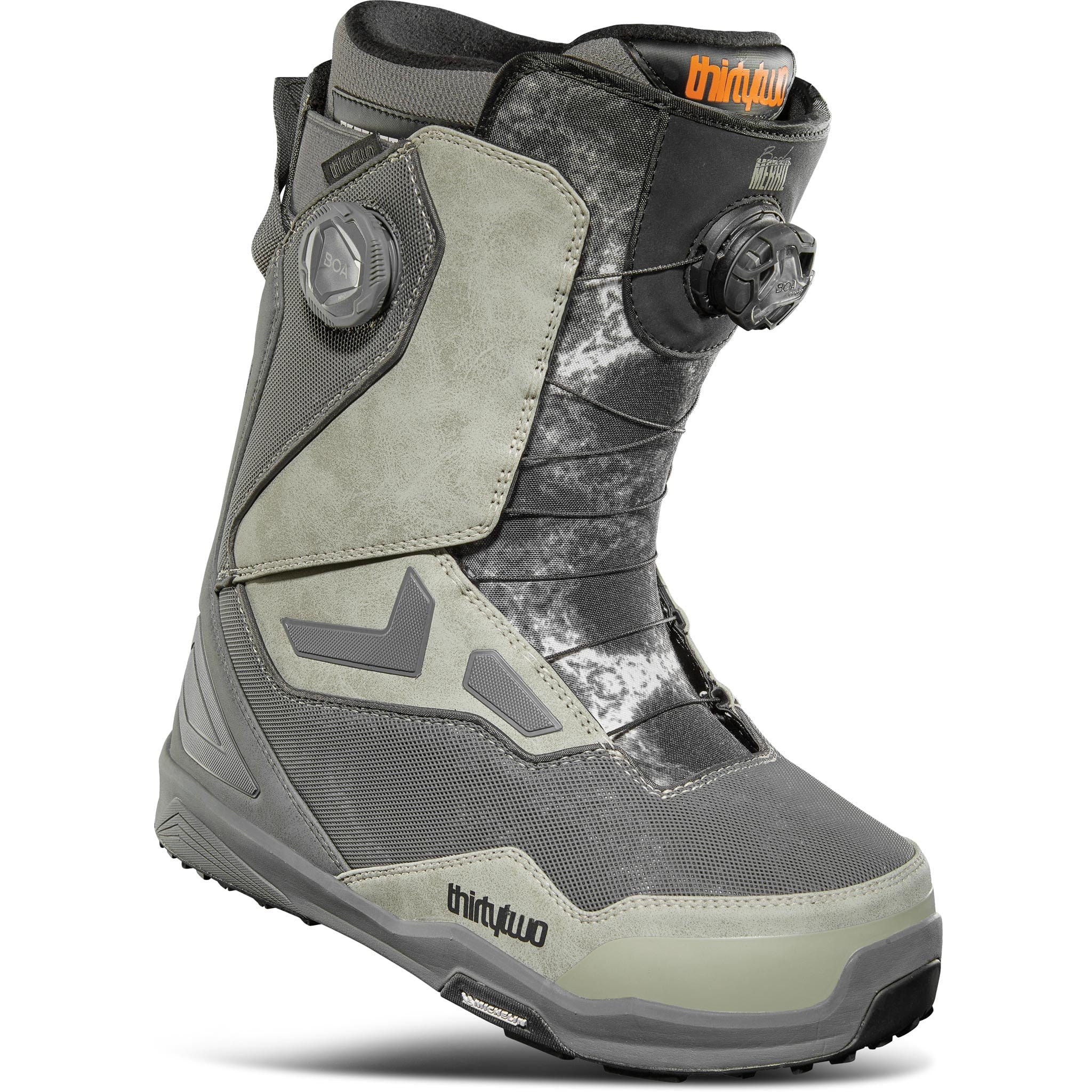 32 TM-2 Double Boa Wide Merrill Snowboard Boots Grey 2025 Mens Boots