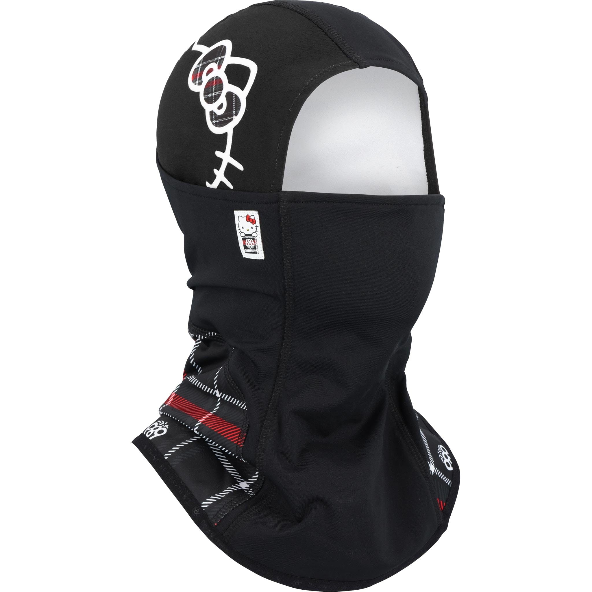 686 Alpha Hinged Balaclava Hello Kitty Black Plaid 2025 Facemask