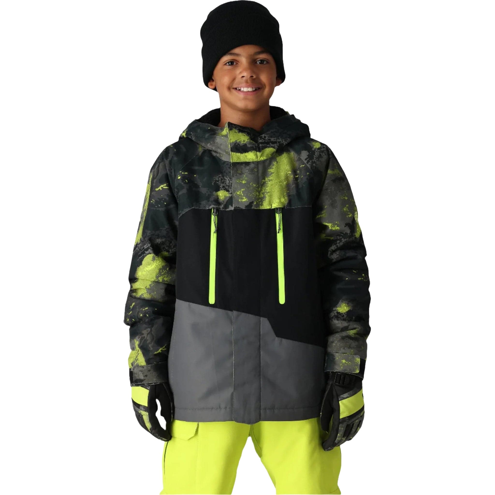 686 Boys' Geo Insulated Jacket Limestone Hemisphere Colourblock Youth Jackets