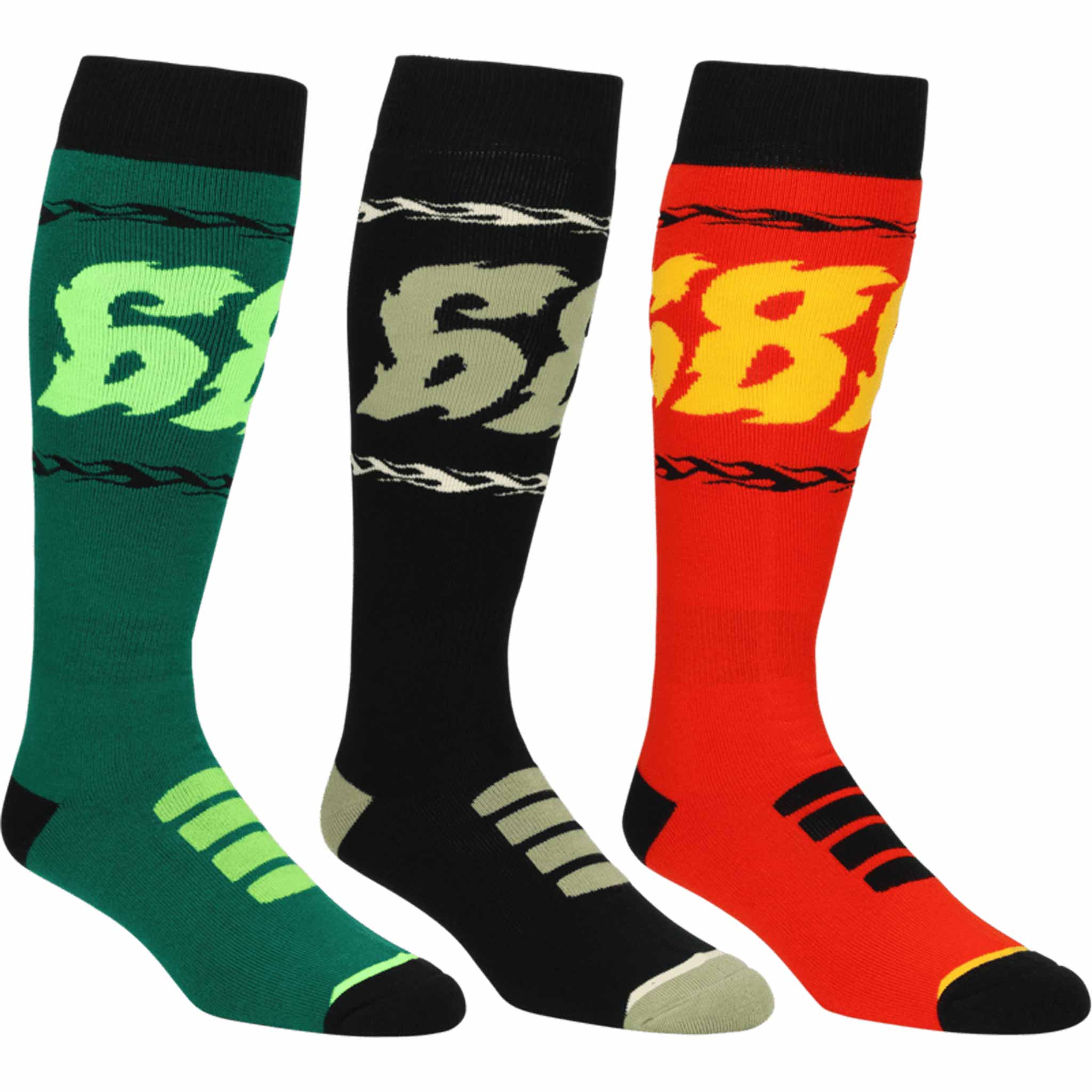686 Flame Sock 3pk Assorted 2026 Socks