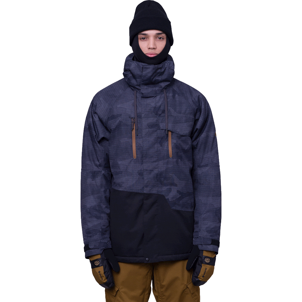 686 Geo Insulated Jacket Black Camo CLR Block Mens Snowboard Coat