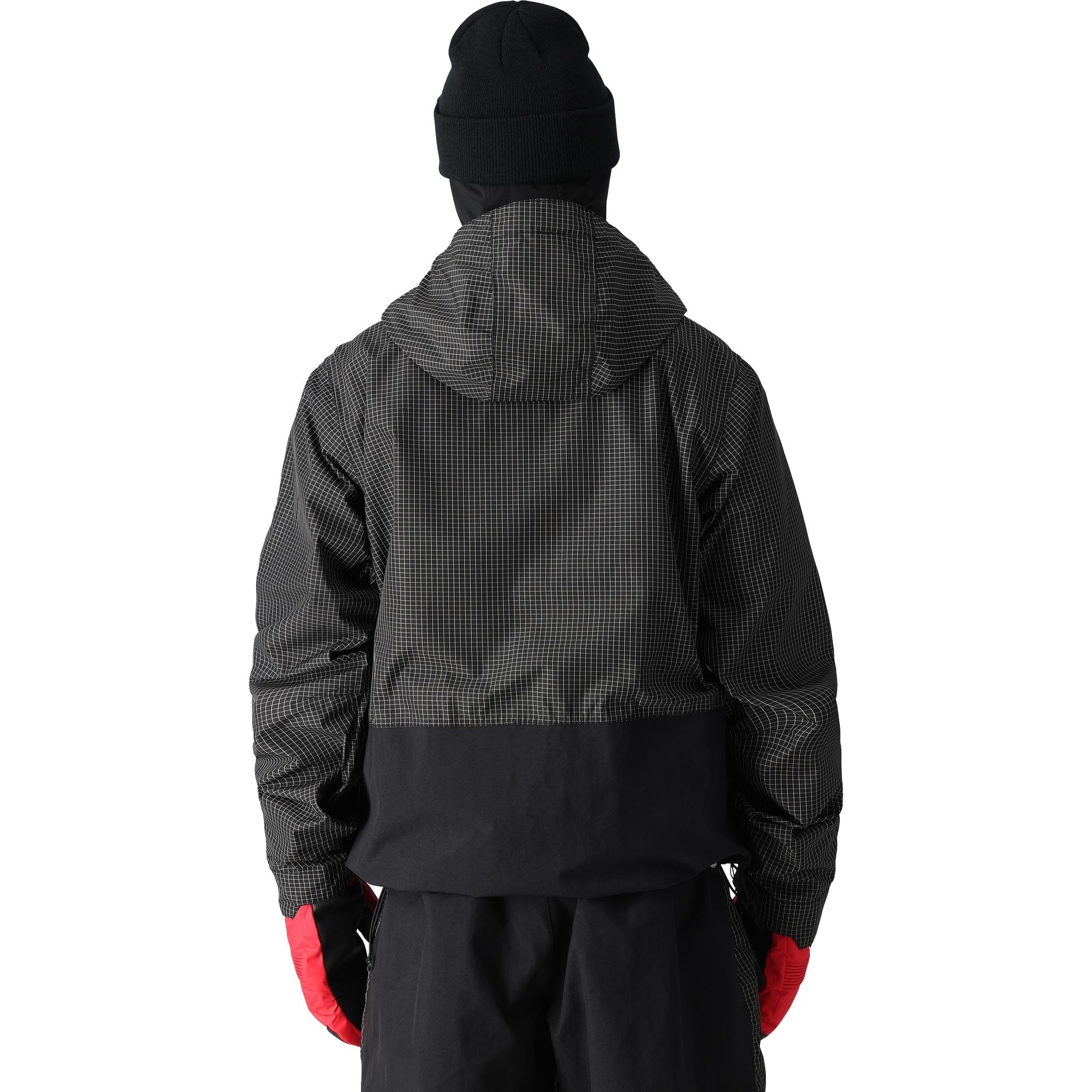 686 Ghost 2.5L Anorak Black Grid Colorblock 2025 Mens Snowboard Coat