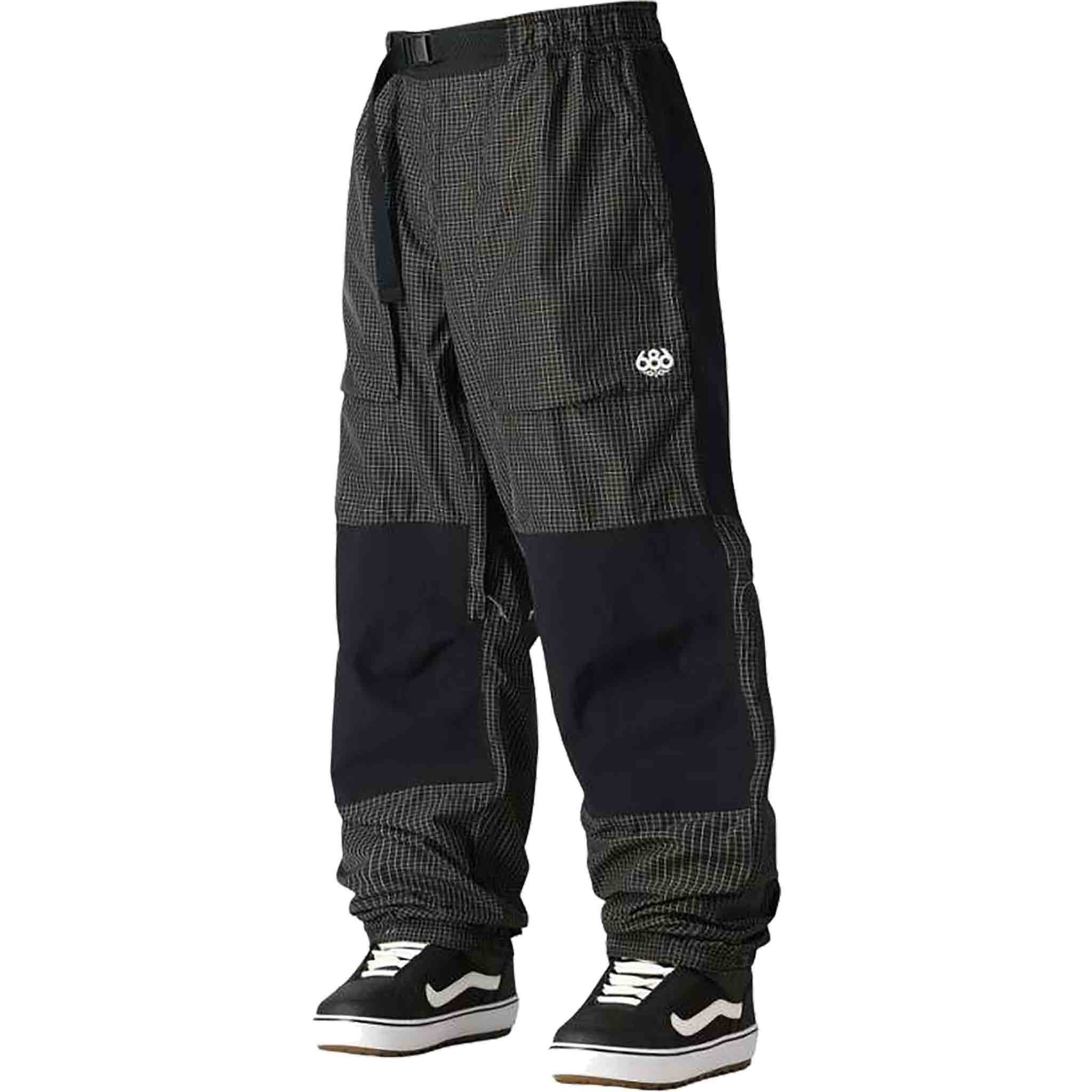 686 Ghost 2.5L Pant Black Grid Colorblock 2025 Mens Snowboard Pants