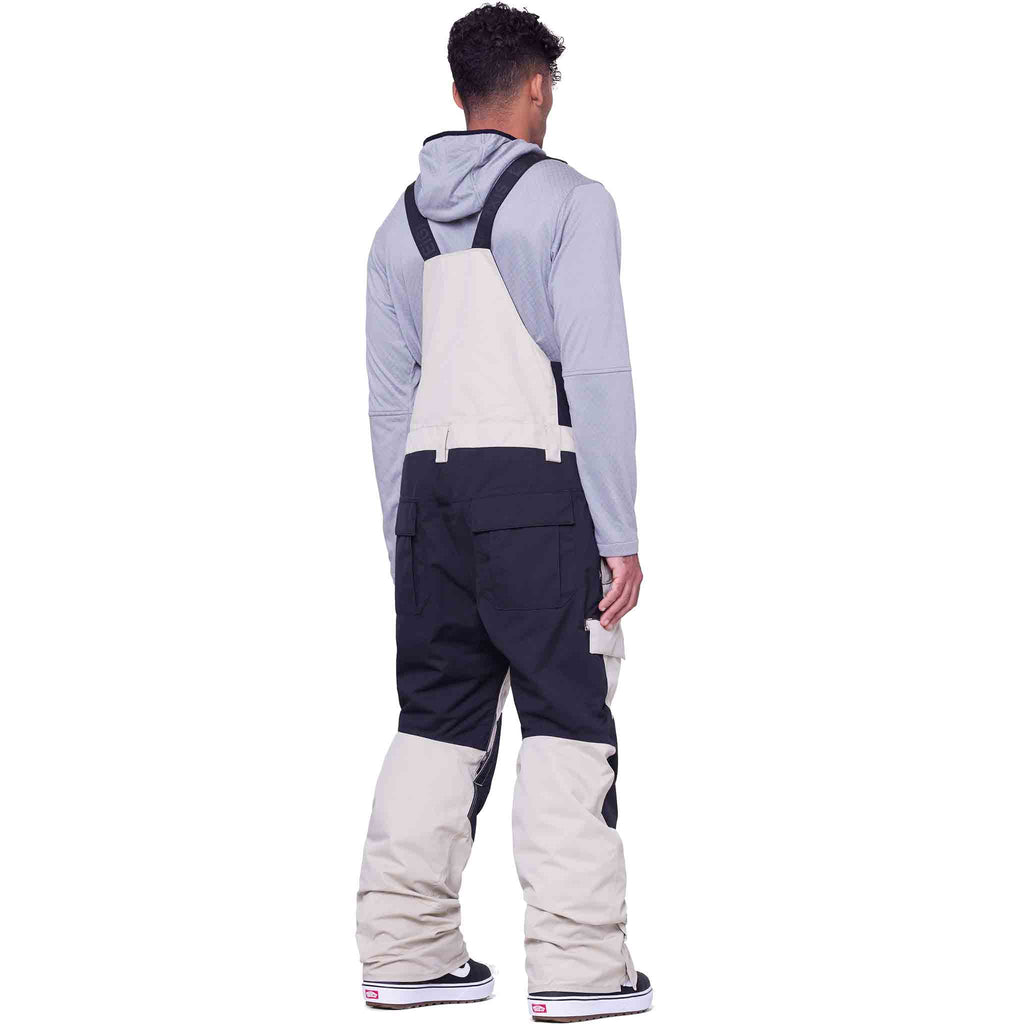 686 Hot Lap Insulated Bib Putty CLR Block Mens Snowboard Pants