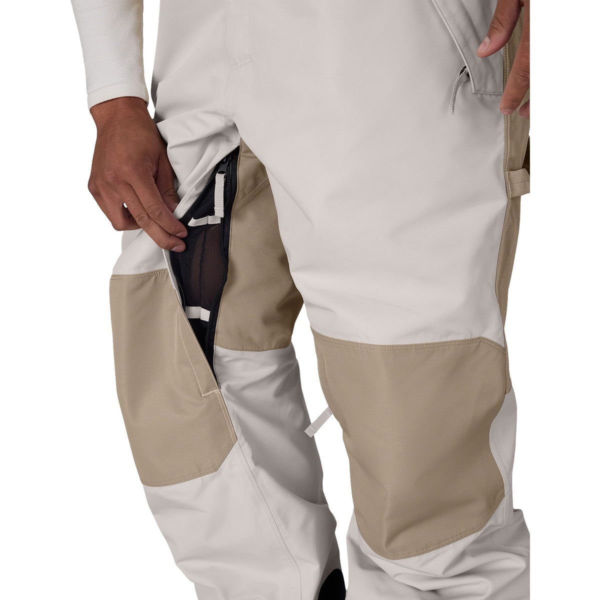 686 Men's Hot Lap Insulated Bib Limestone Khaki Colorblock 2027 Mens Snowboard Pants
