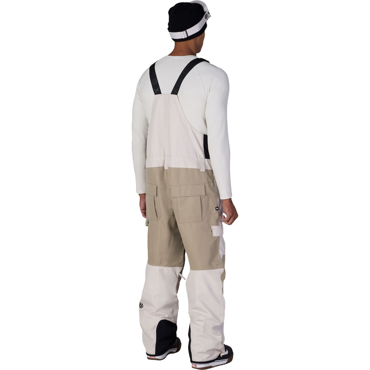 686 Men's Hot Lap Insulated Bib Limestone Khaki Colorblock 2027 Mens Snowboard Pants