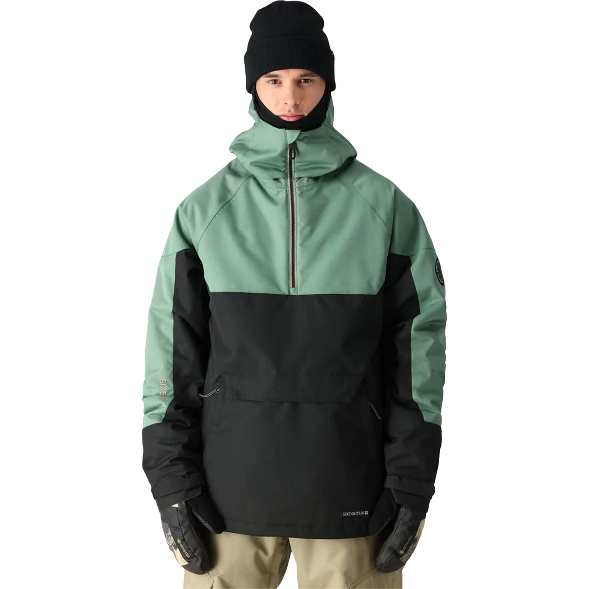 686 Men's Renewal Insulated Anorak Cypress Black Colourblock Mens Snowboard Coat