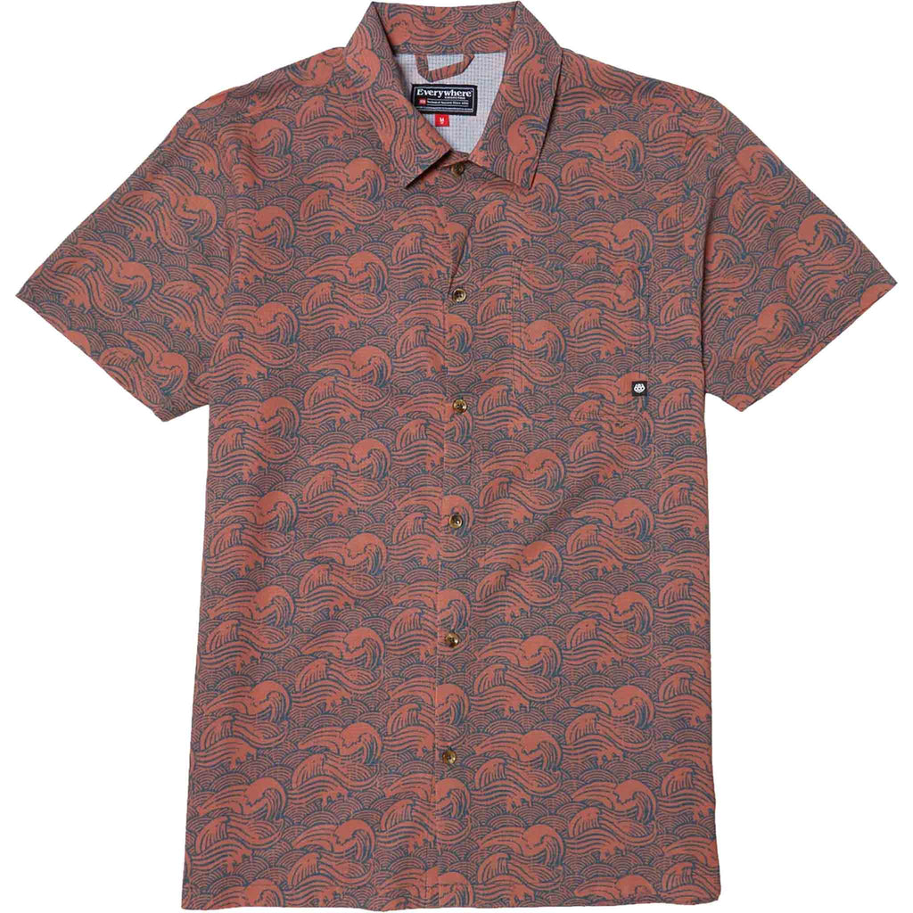 686 Nomad Perforated Button Down Shirt Terracotta Button Up