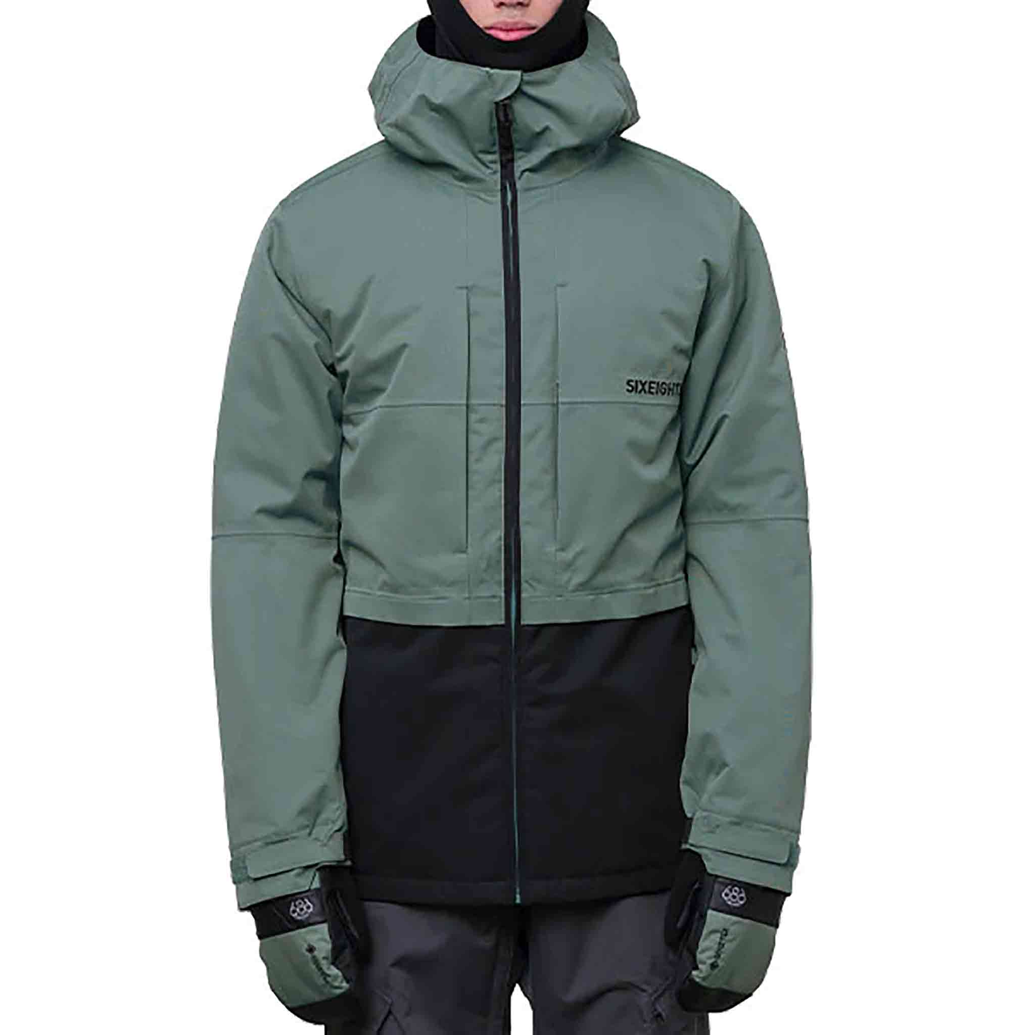 686 Smarty 3-In-1 Form Jacket Cypress Green Colorblock Mens Snowboard Coat