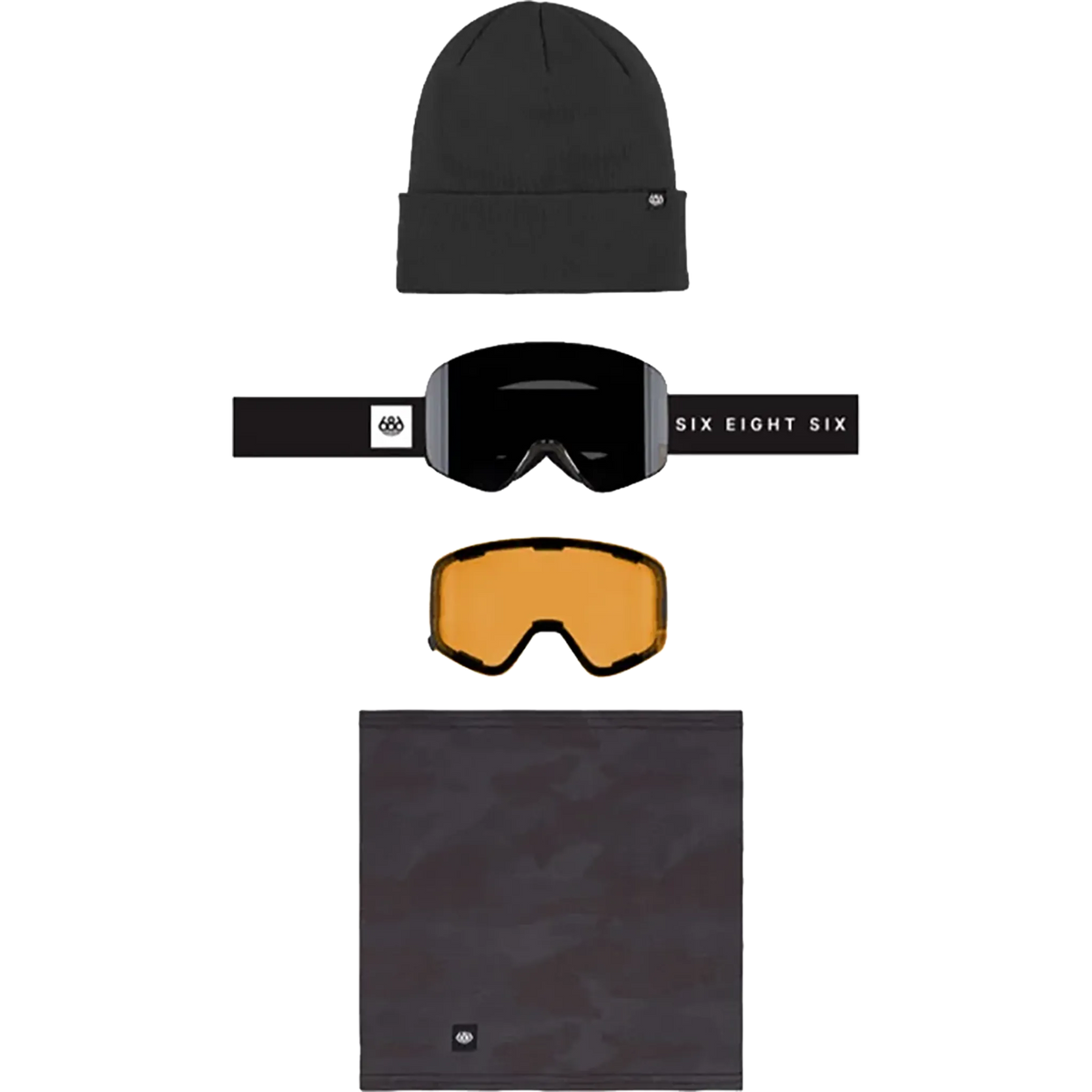 686 Smarty Magnetic Goggle Pack Black Silver Mirror Amber 2027 Goggles