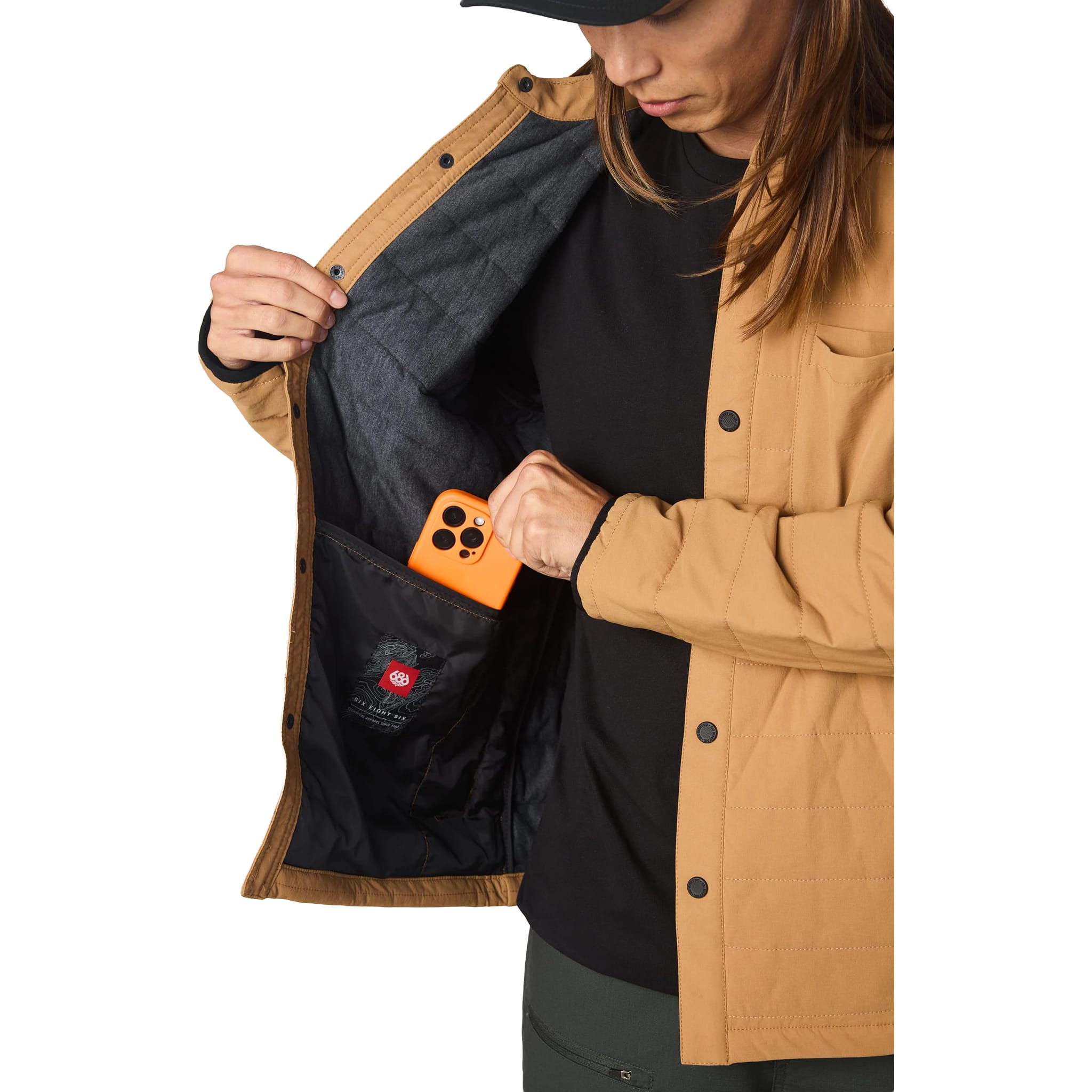 686 Thermaldry Insulated Shacket Caramel Casual Jackets