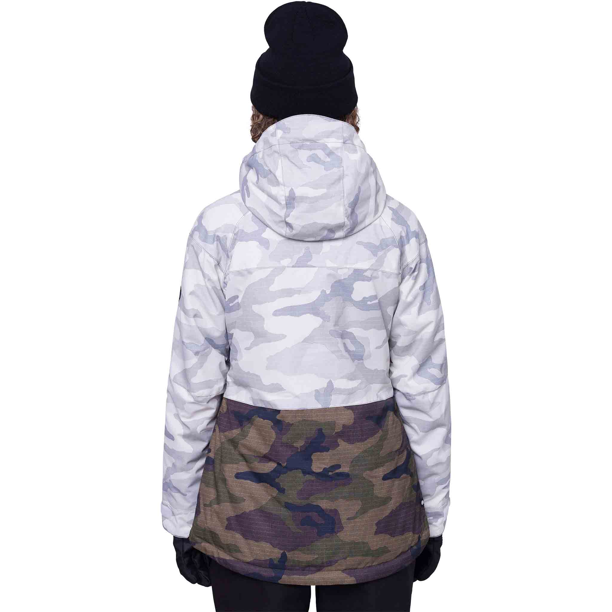 686 Womens Athena Insulated Jacket White Camo CLR Block Womens Snowboard Jacket