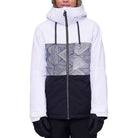 686 Womens Athena Insulated Jacket White Geo Colorblock Womens Snowboard Jacket