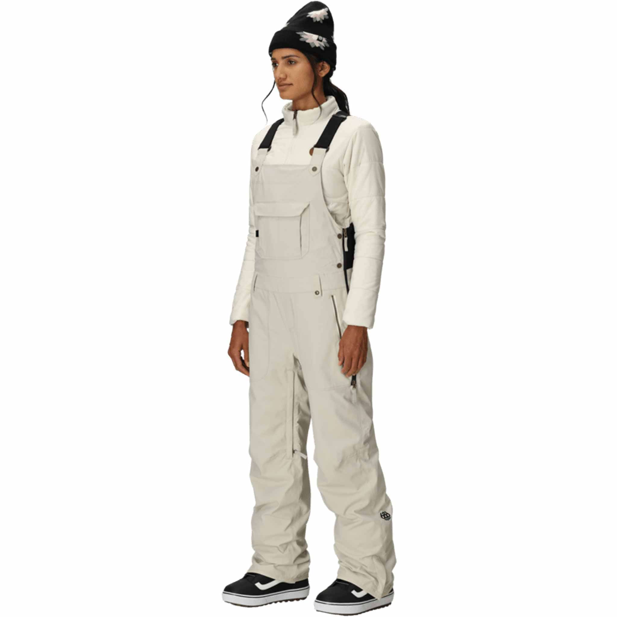686 Womens Black Magic Insulated Bib Limestone 2026 Womens Snowboard Pants