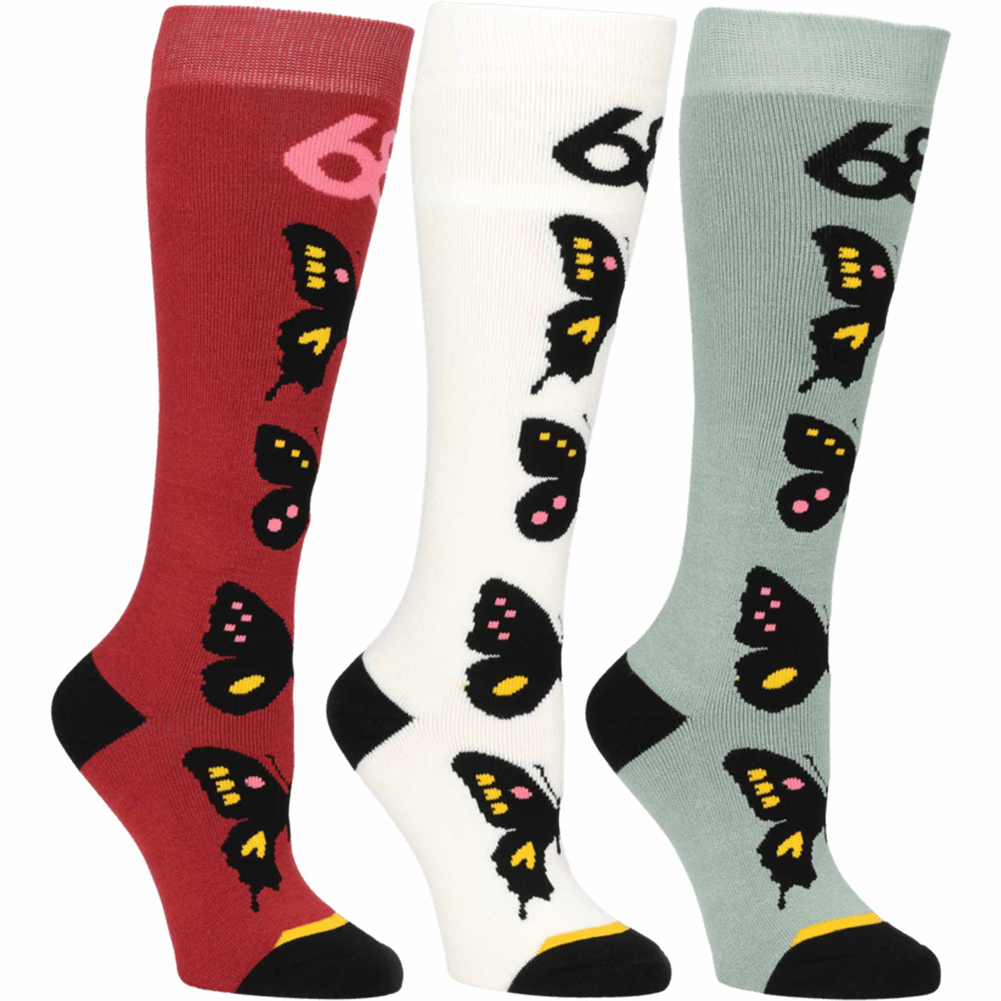 686 Womens Butterfly Sock 3pk Assorted 2026 Socks