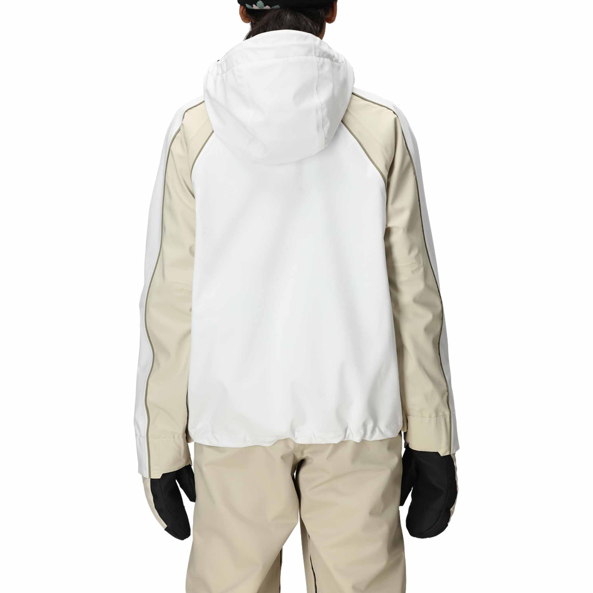 686 Womens Hologram Shell Jacket White Colorblock 2026 Womens Snowboard Jacket