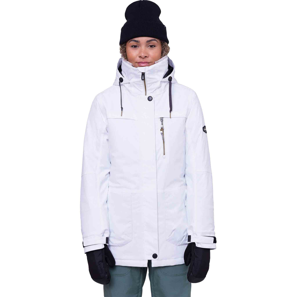 686 Womens Spirit Insulated Jacket White Geo Jacquard Womens Snowboard Jacket