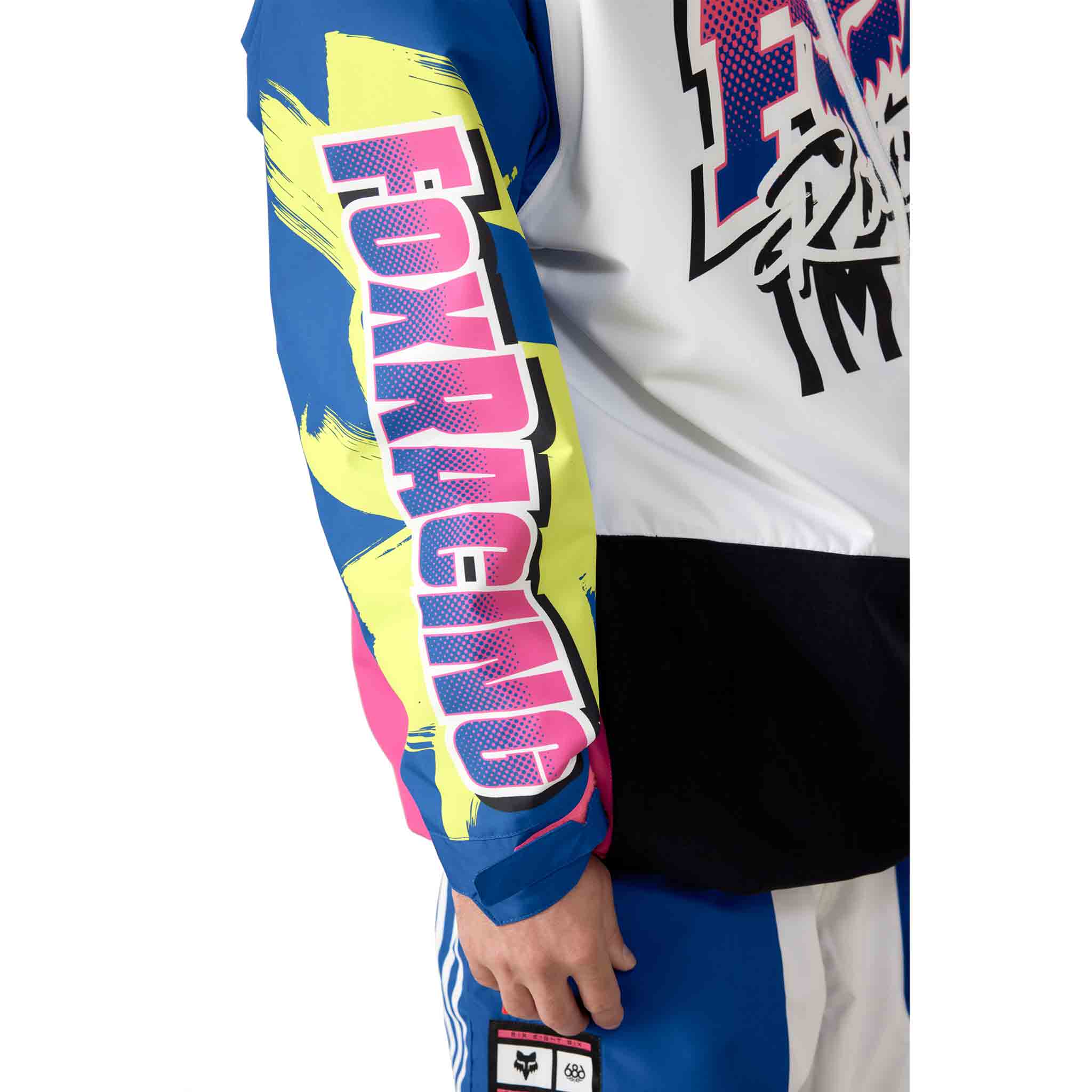 686 X Fox Racing Shell Anorak Fox Racing White Colourblock 2026 Mens Snowboard Coat