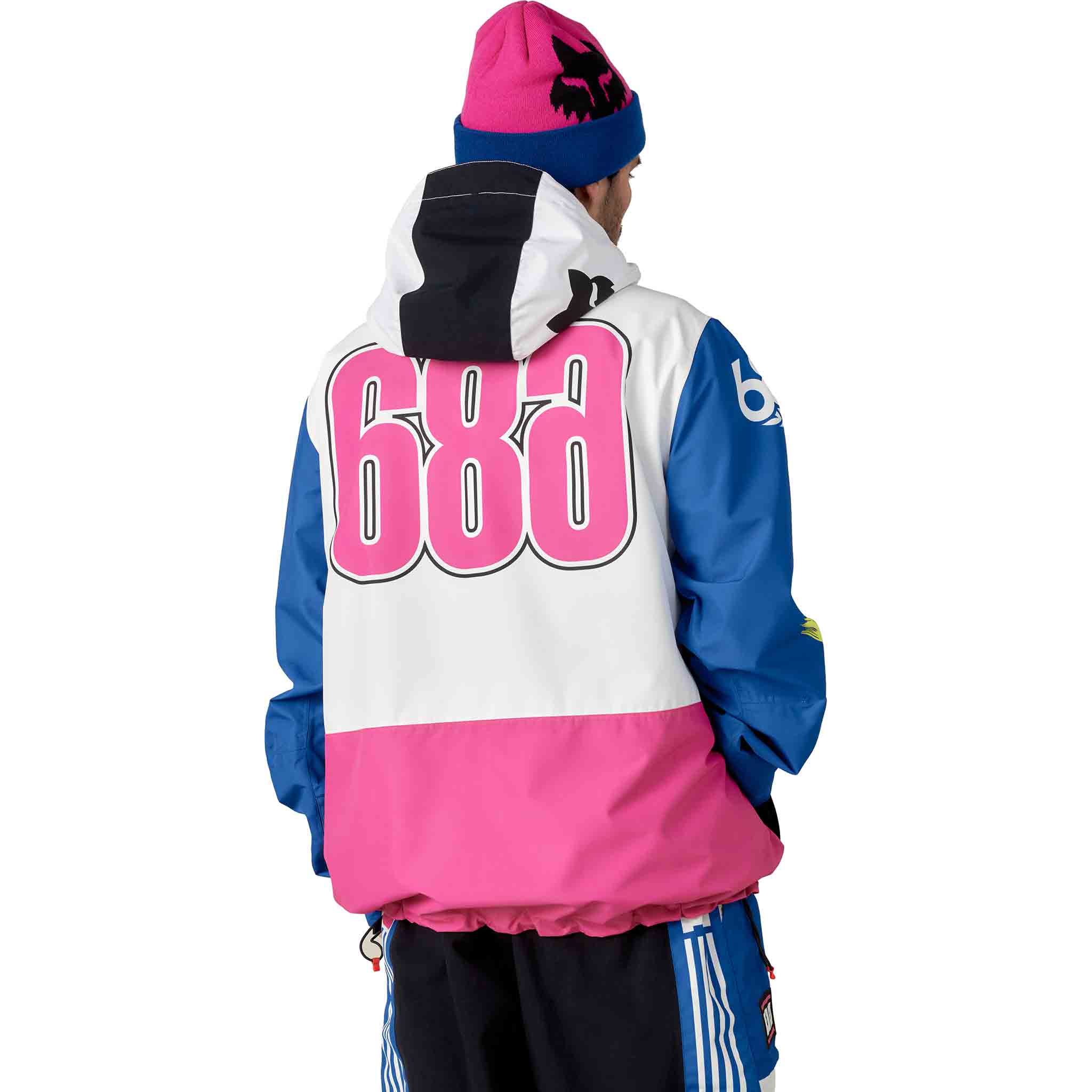 686 X Fox Racing Shell Anorak Fox Racing White Colourblock 2026 Mens Snowboard Coat