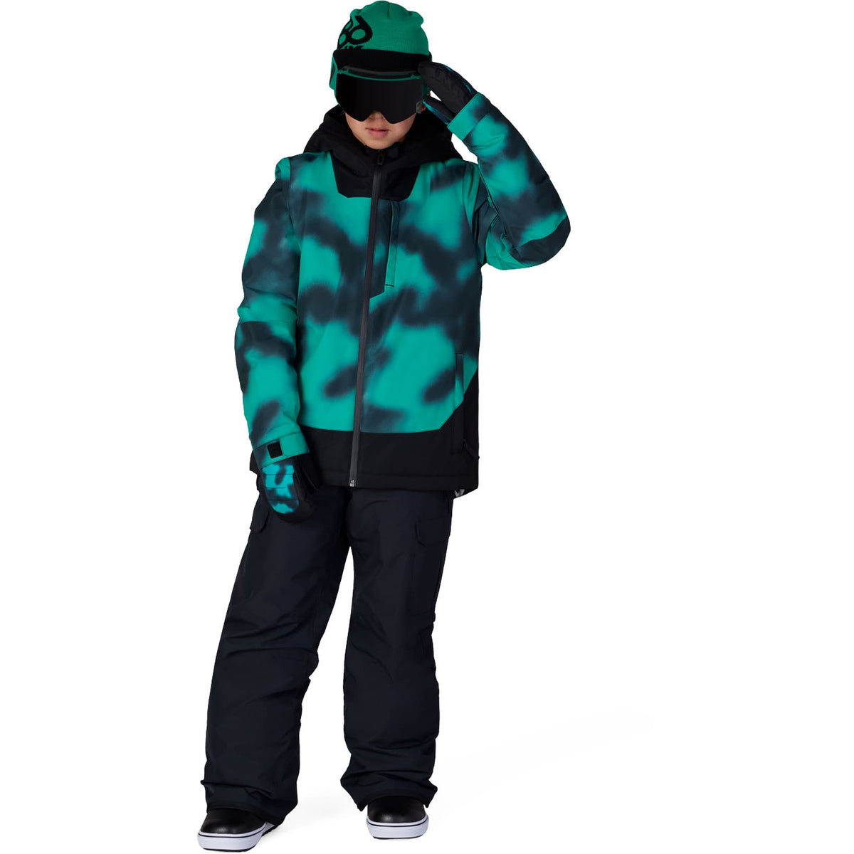 686 Youth Gateway Insulated Jacket Deep Green Dark Skies Colorblock 2027 Youth Jackets