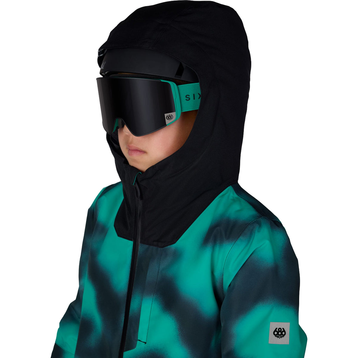 686 Youth Gateway Insulated Jacket Deep Green Dark Skies Colorblock 2027 Youth Jackets
