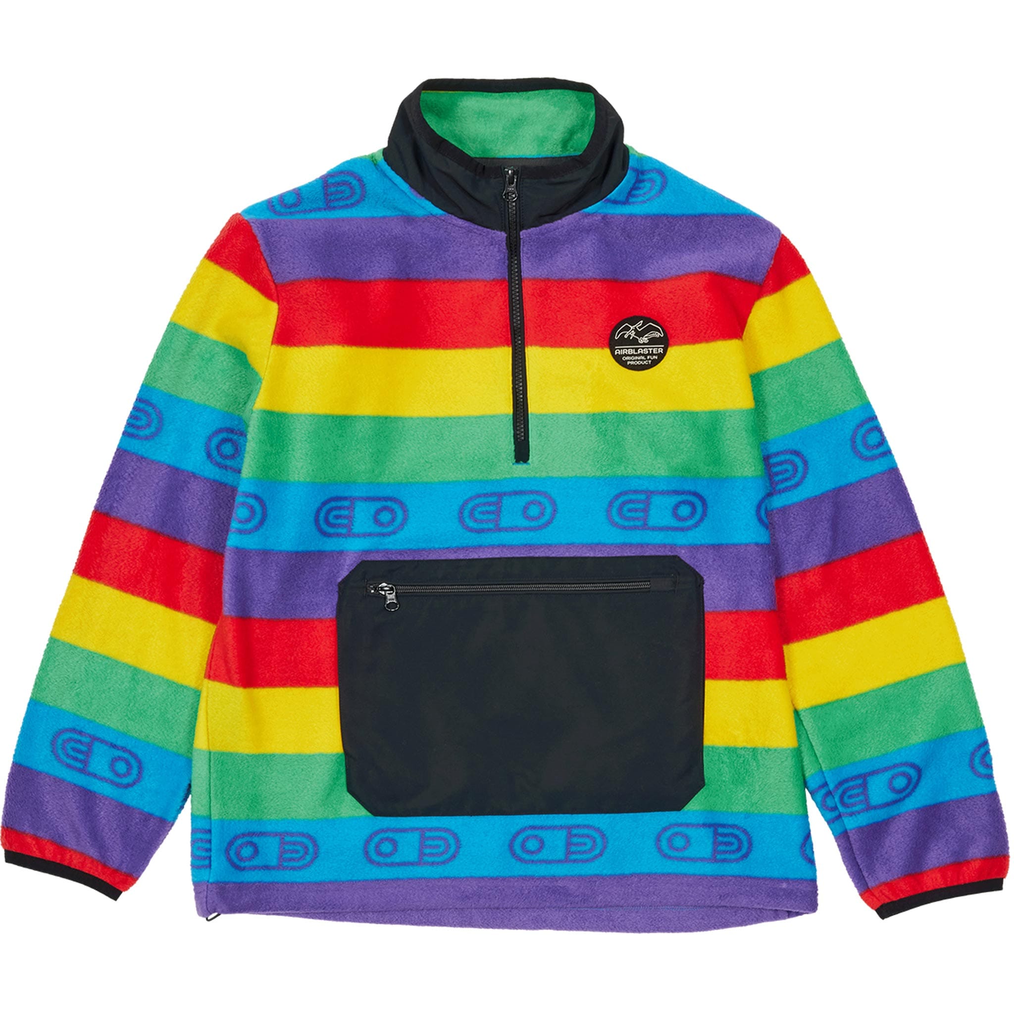Airblaster Fleece Half Zip Rainbow Stripe – Sanction Skate And Snow