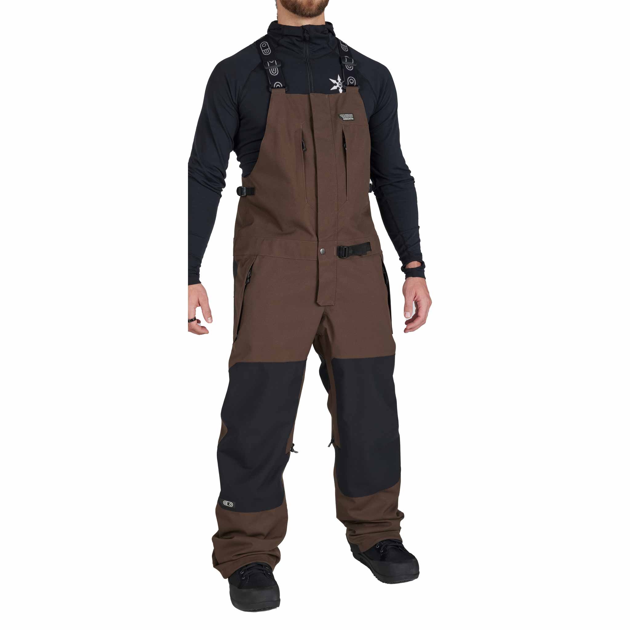 Airblaster Stretch Krill Bib Chocolate – Mens Snowboard - Sanction