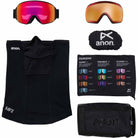 Anon M4 Toric Low Bridge Goggle + Bonus Lens + MFI Face Mask Black Perceive Sunny Red 2026 Goggles