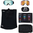 Anon M4S Cylindrical Goggles Black Perceive Variable Blue + MFI Face Mask & Bonus Lens Goggles